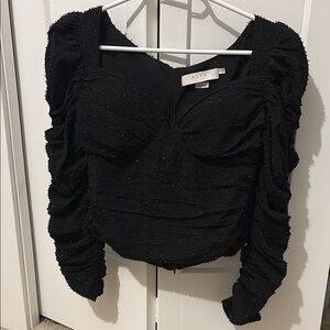 Women's Black Ruched Top